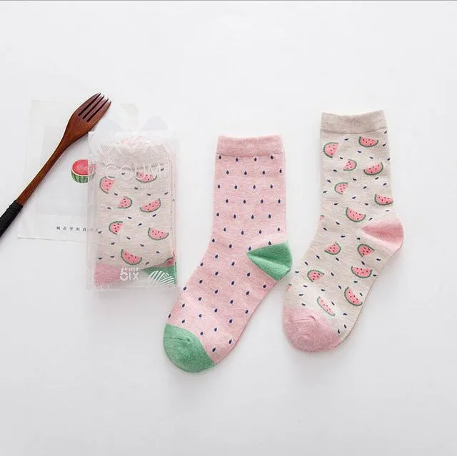 2pairs/lot New brand winter Autumn Women Cotton cartoon pattern Socks Female girl Cute warm funny Socks christmas gifts meias