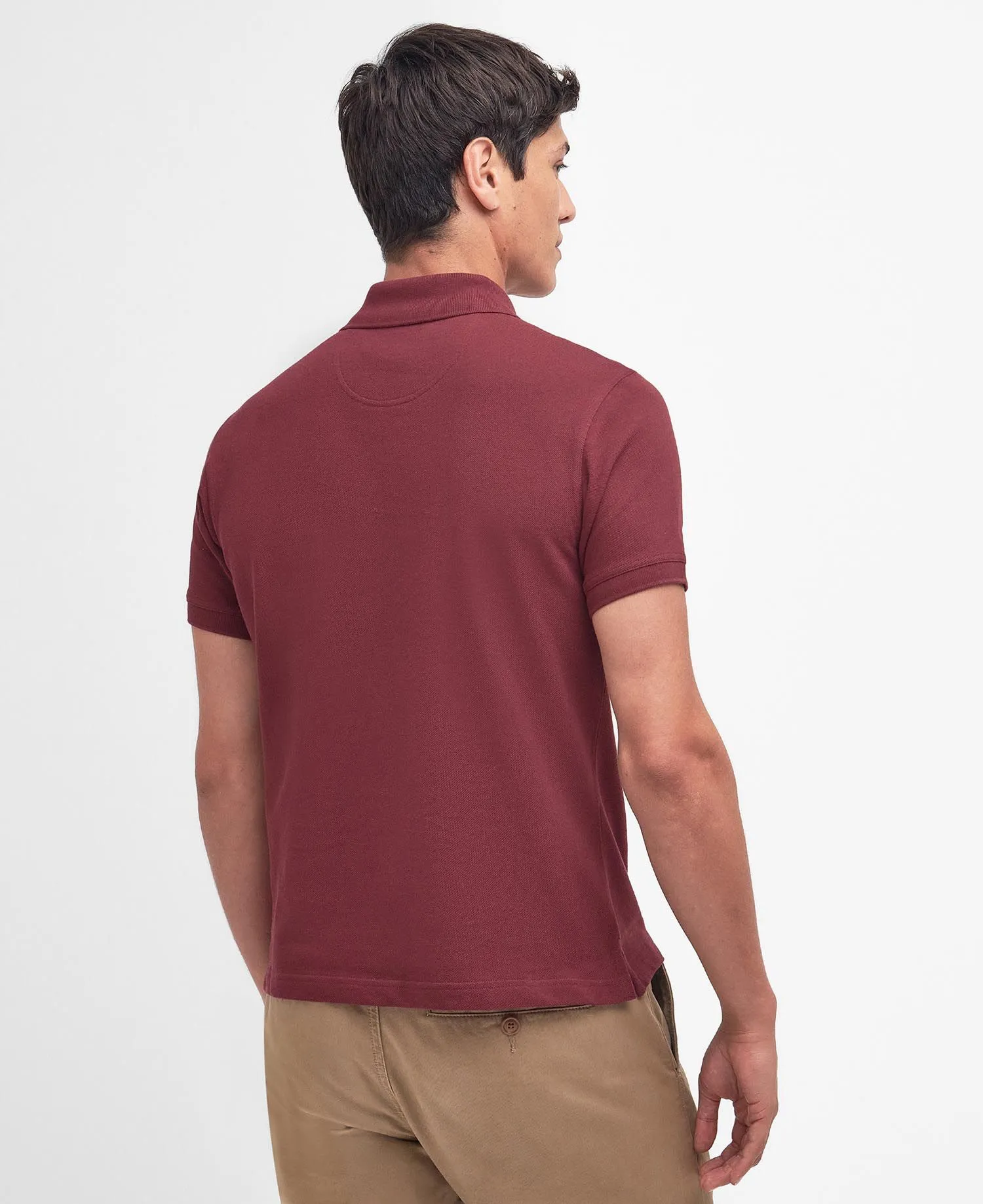 BARBOUR Tartan Pique Polo Shirt - Mens - Ruby