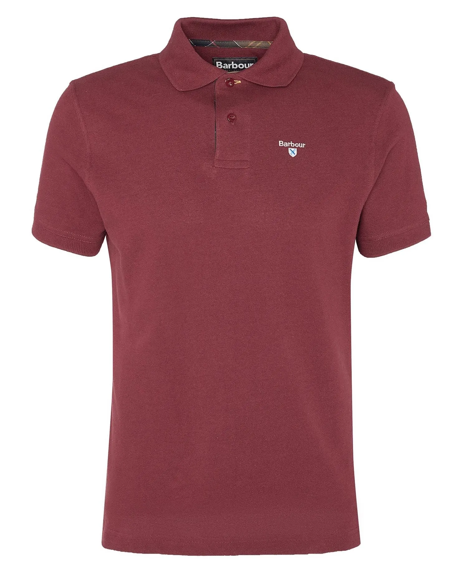 BARBOUR Tartan Pique Polo Shirt - Mens - Ruby