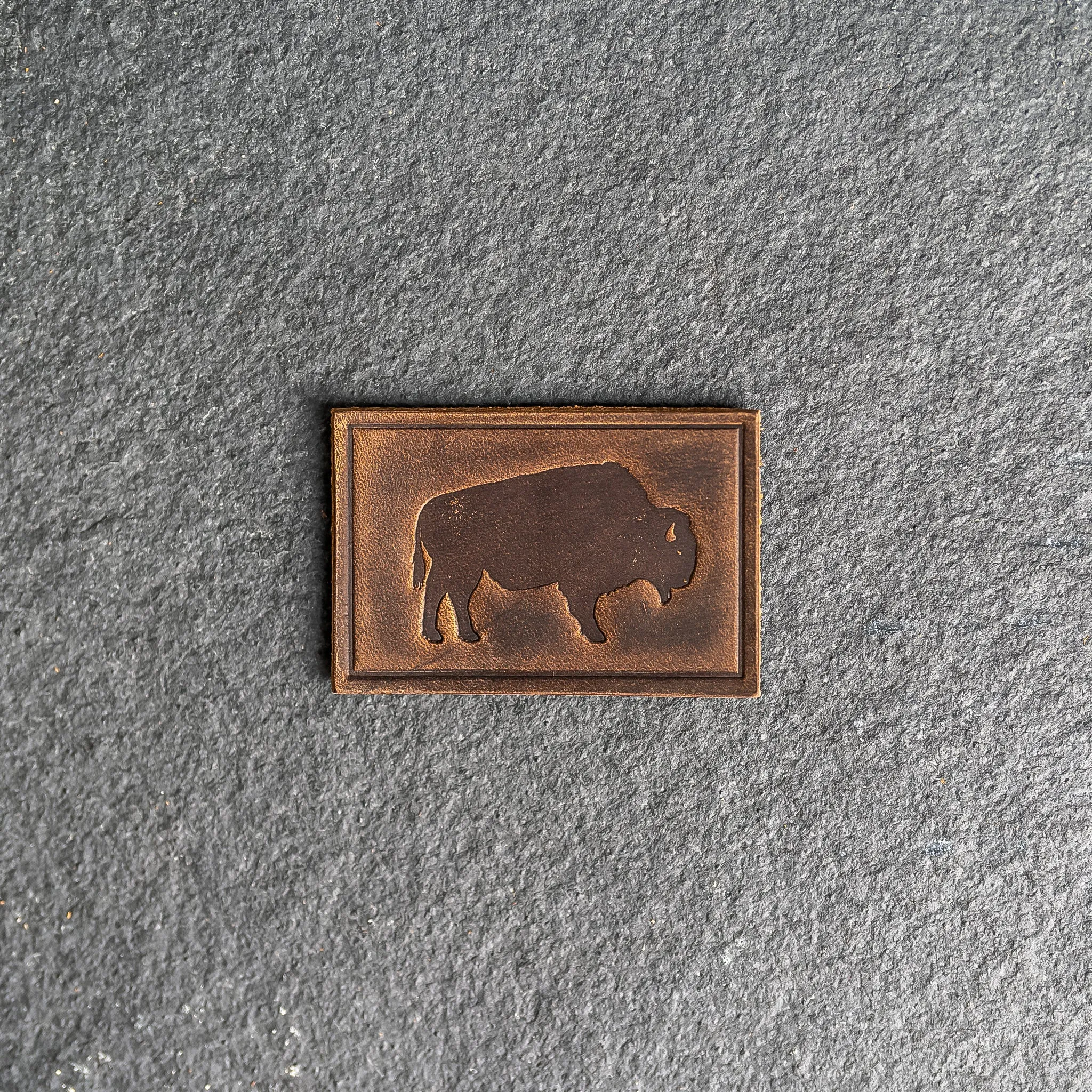 Bison Leather Patches with optional Velcro added