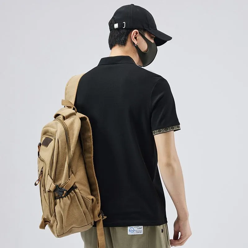 High Quality Elasticity Lapel Pure Cotton Short Sleeve Polo Shirt