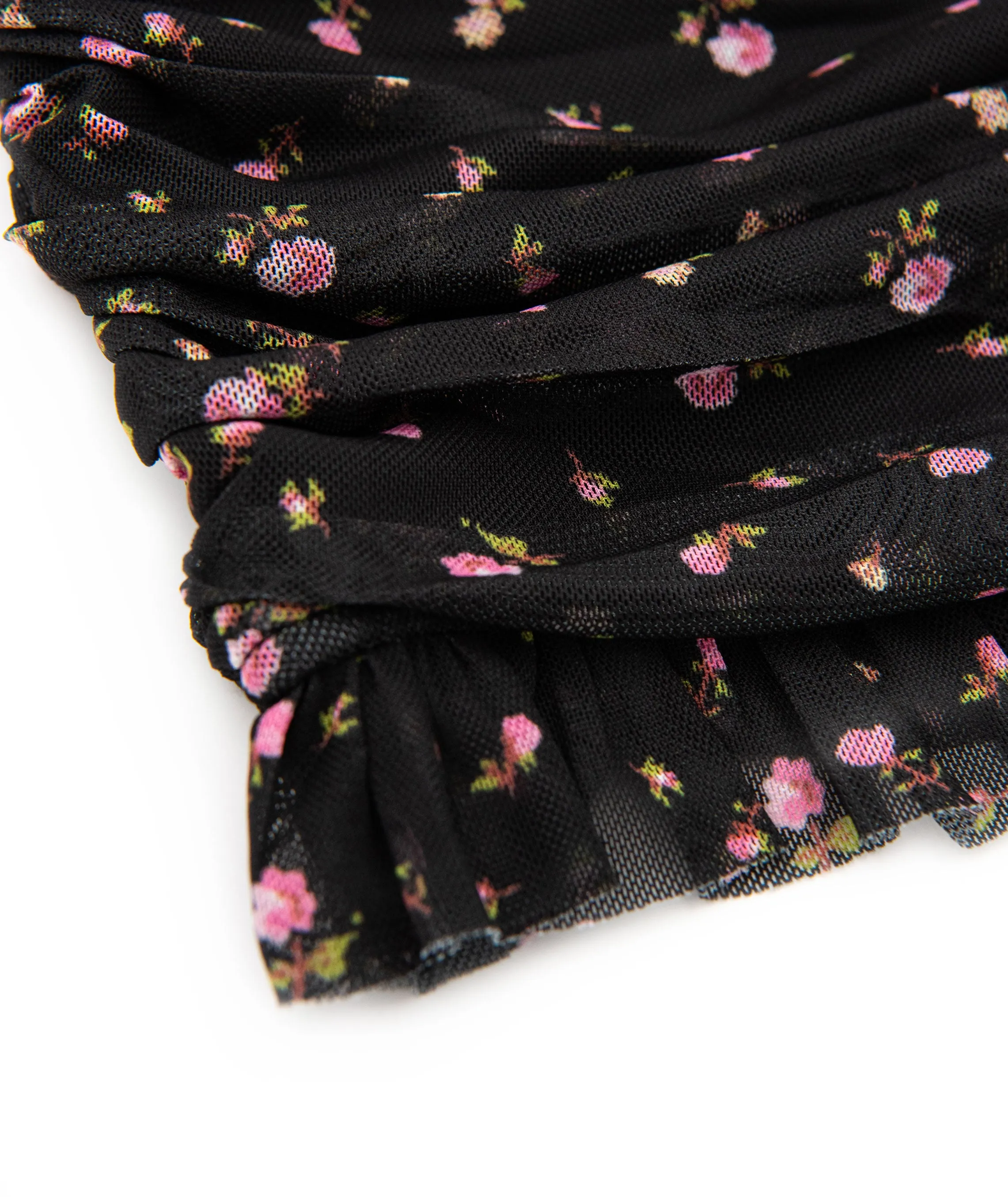 Katie J NYC Girls Black Ditsy Floral Mesh Joey Dress