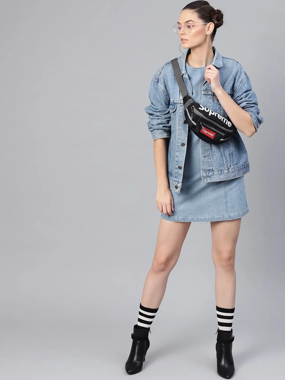 Light Blue Denim Shift Dress