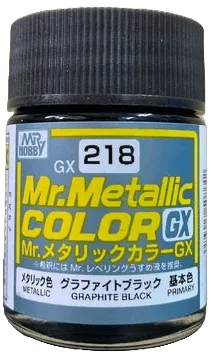 Mr. Hobby GX218 Mr. Metallic Color GX Graphite Black Lacquer Paint 18ml