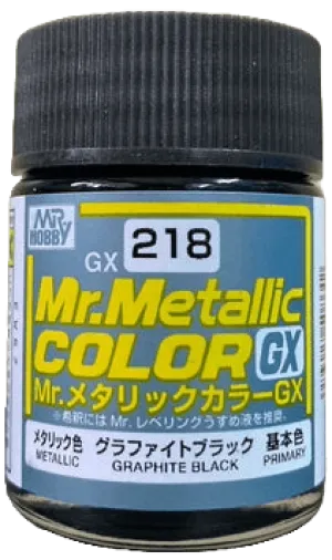 Mr. Hobby GX218 Mr. Metallic Color GX Graphite Black Lacquer Paint 18ml