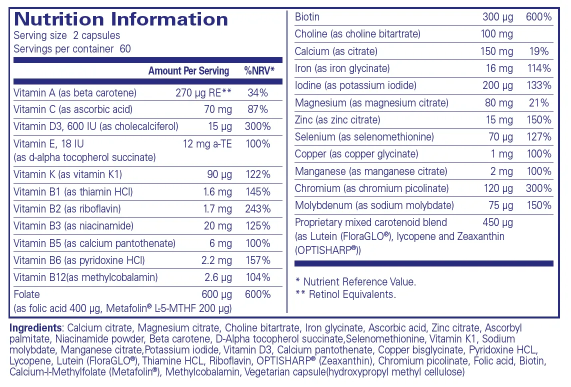 Pure Encapsulations PreNatal Nutrients 120 caps