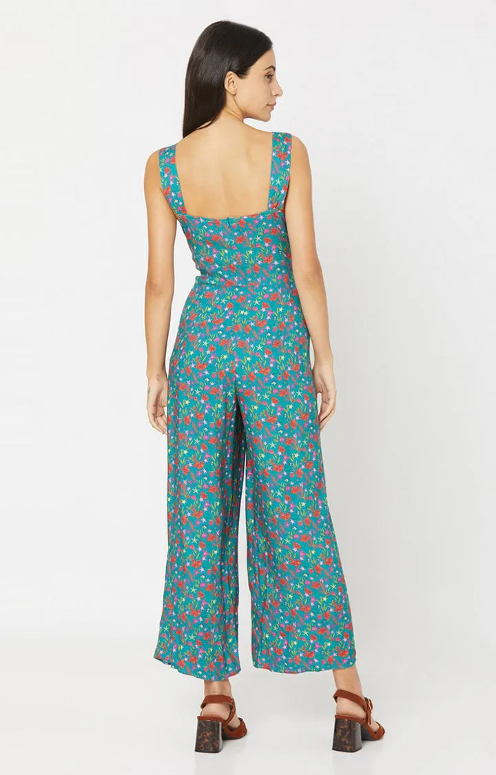 Spykar Aqua Blue Viscose Dress (Regular)