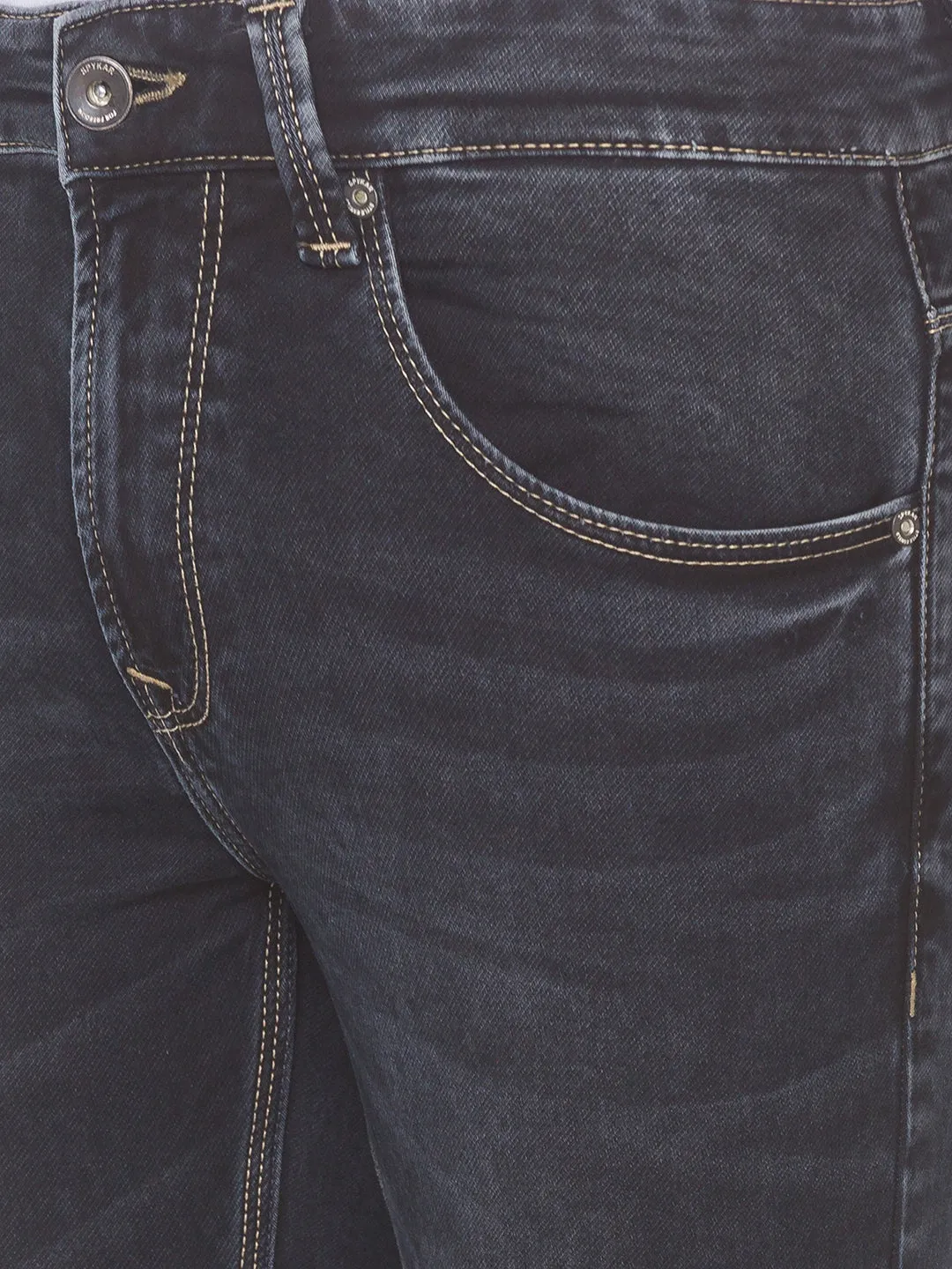 Spykar Black Cotton Men Jeans (Kano)