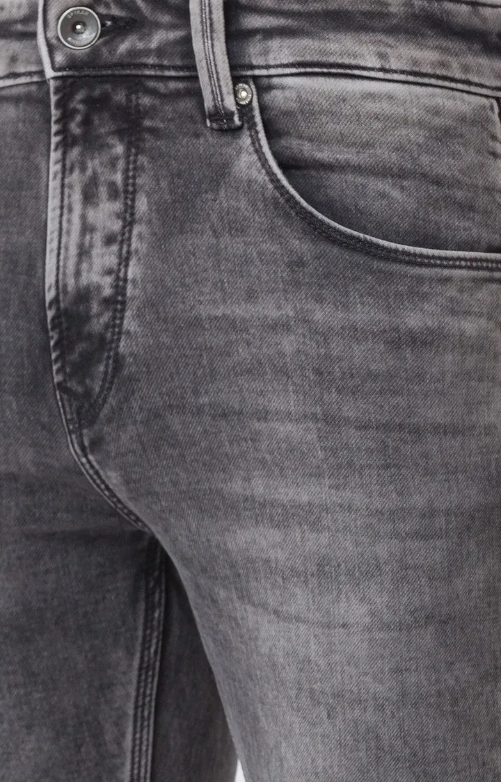 Spykar Grey Cotton Super Slim Fit Tapered Length Jeans For Men (Super Skinny)