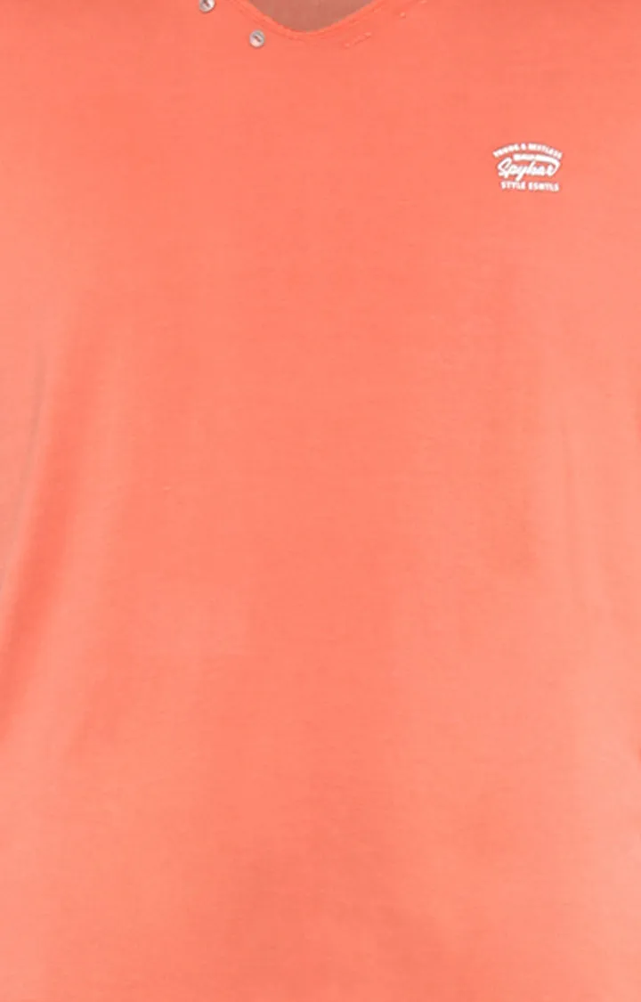Spykar Men Coral Solid Slim Fit T-Shirt