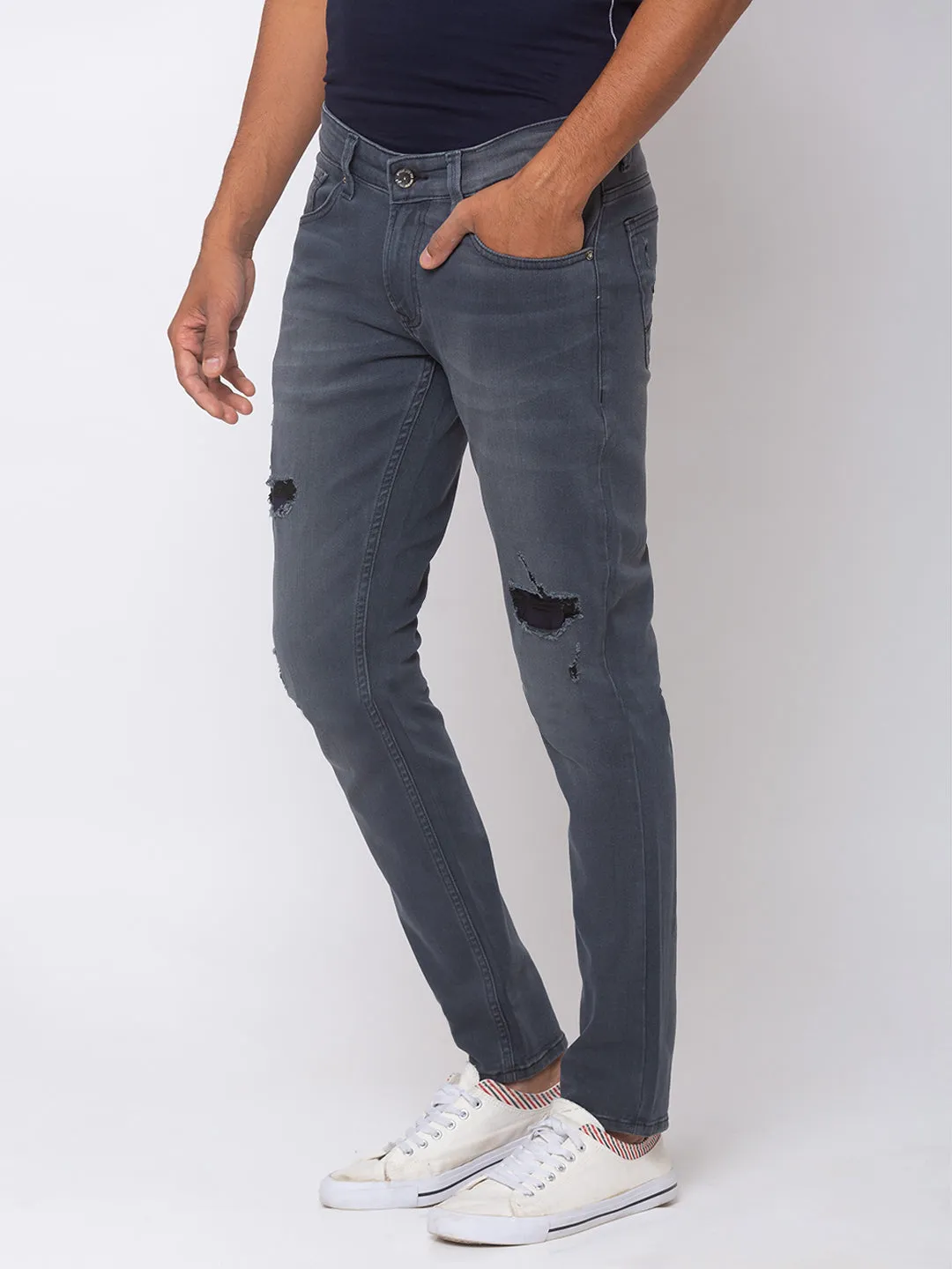 Spykar Men Cotton Grey Jeans